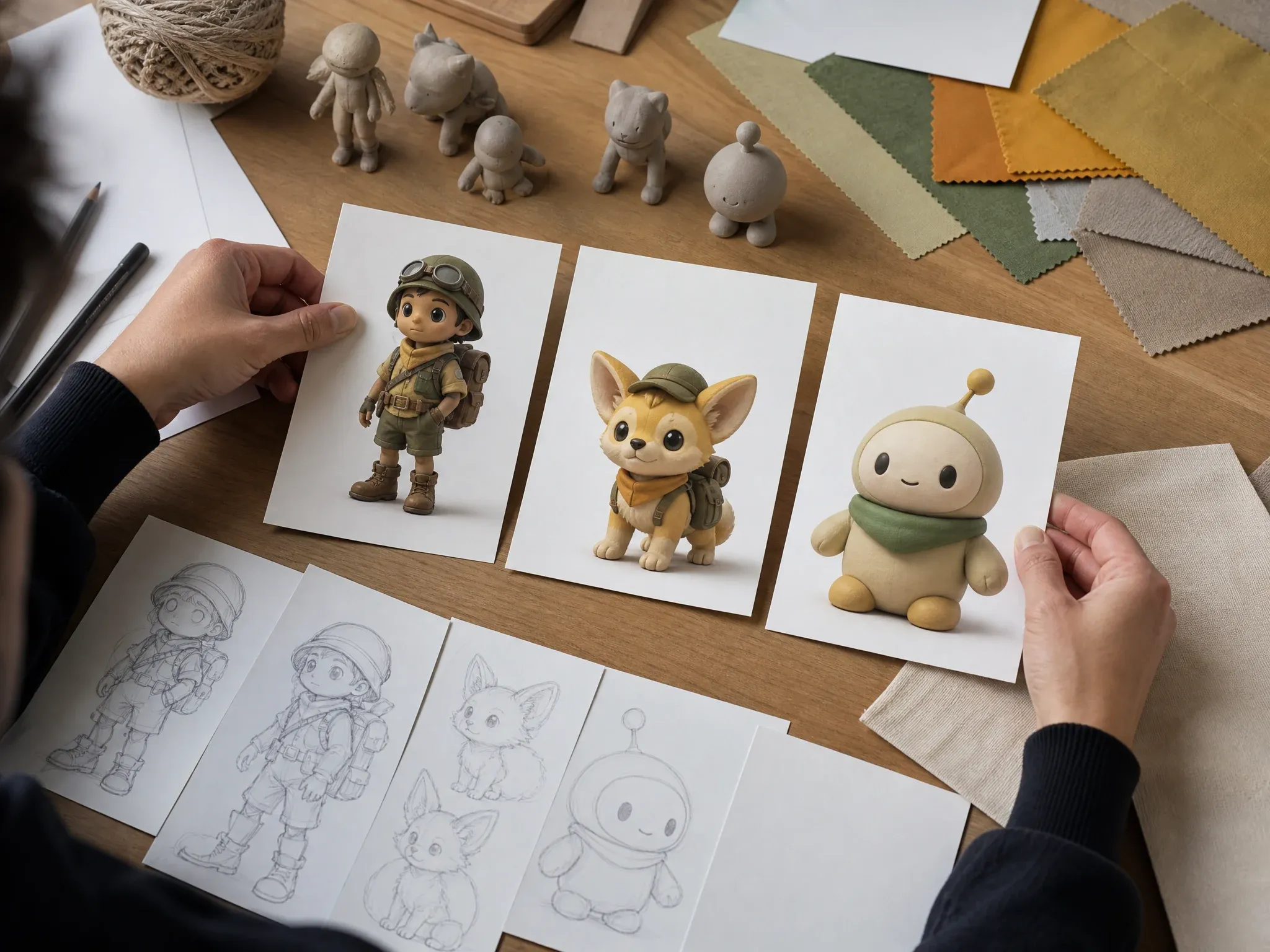 Original character pet and mascot action figure concepts without protected IP