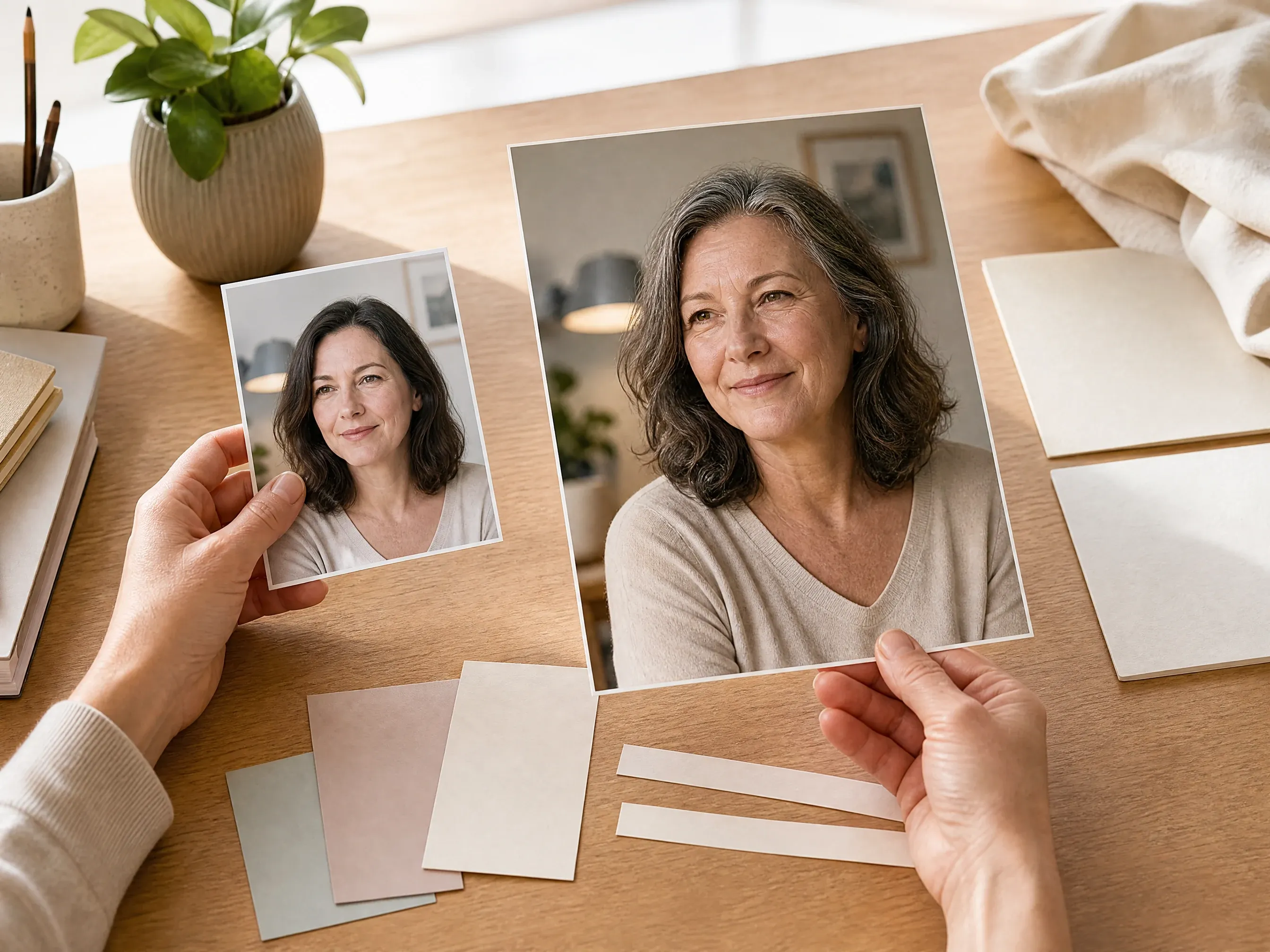 Future self portrait generated with AI age filter