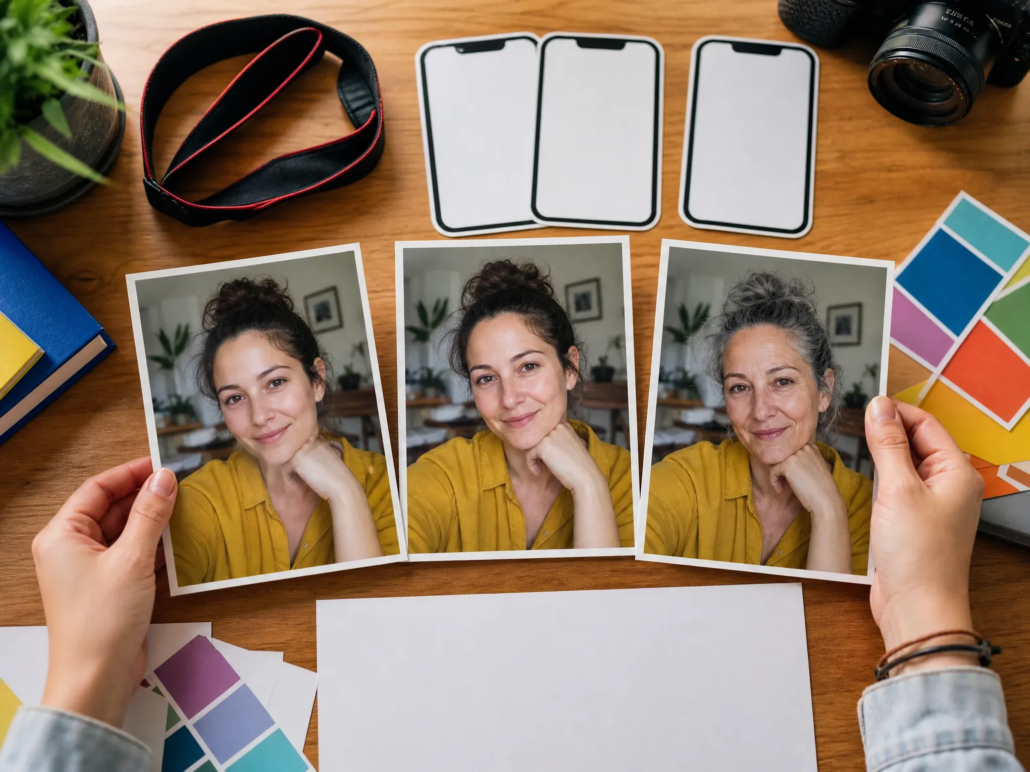 Age filter before and after social post concept