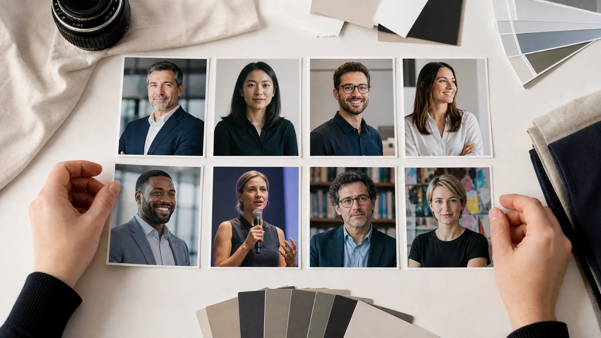 Business photo variations arranged as source-guided image cards