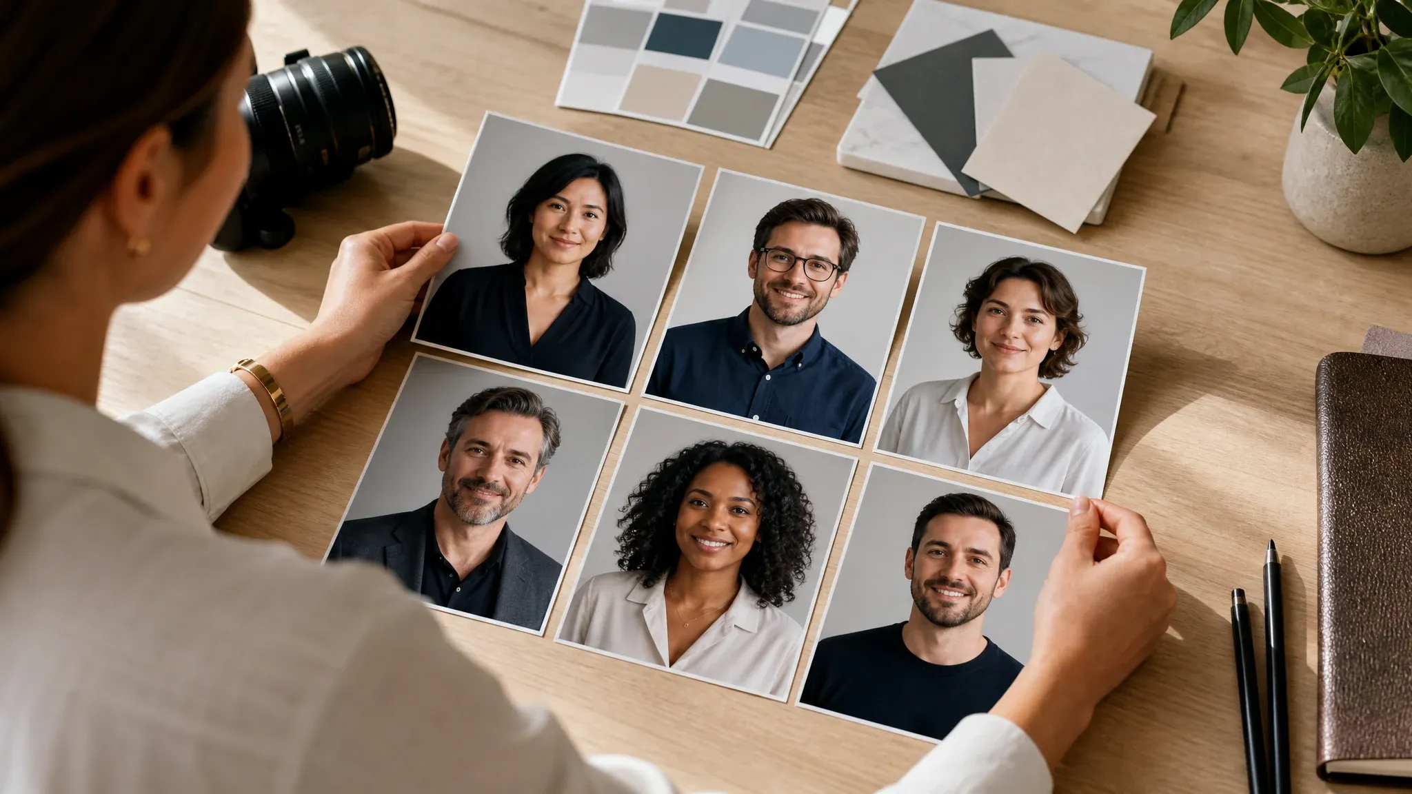 Company bio and team page business photos arranged as profile cards