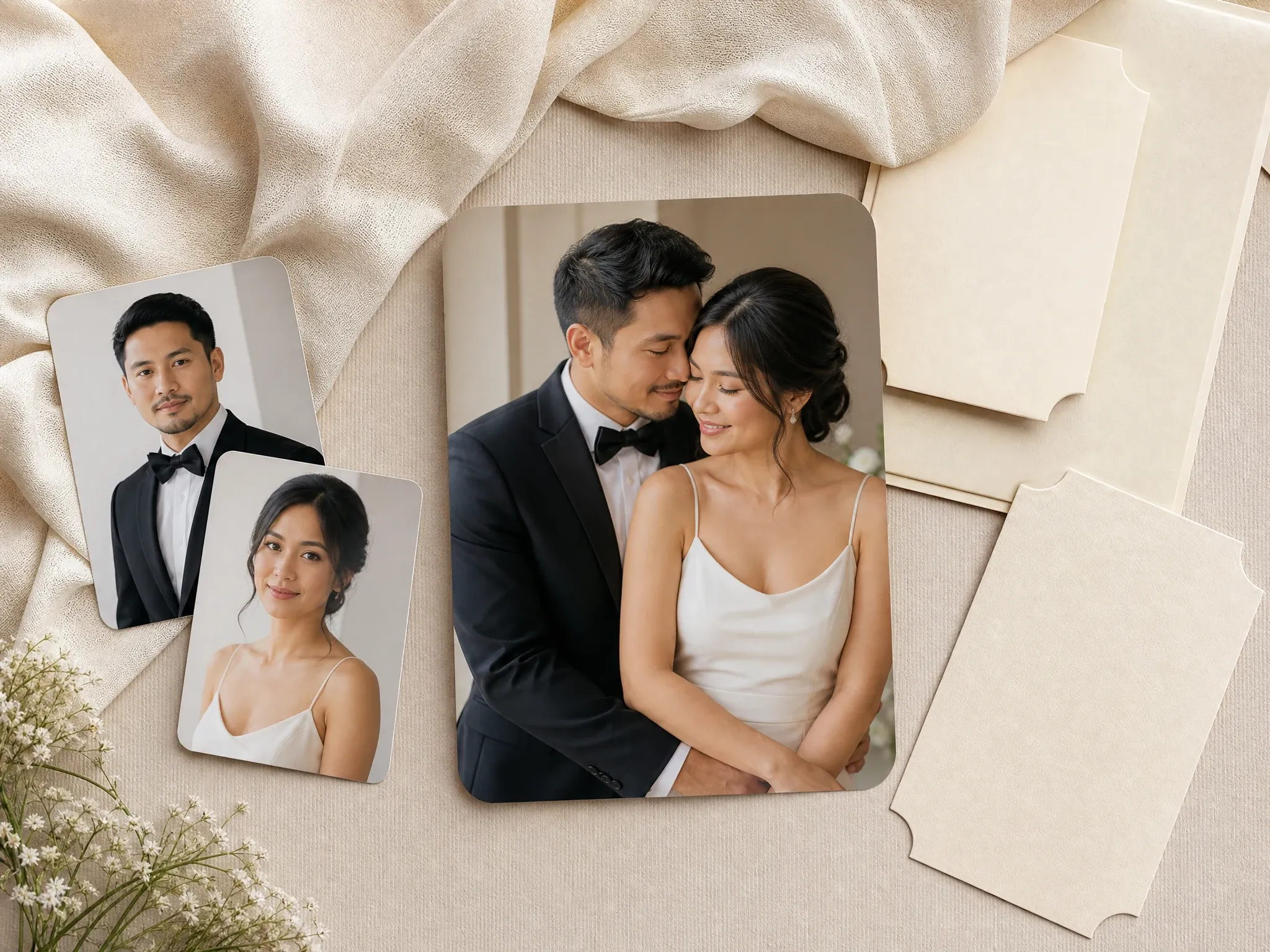 Wedding inspired couple portrait concept separated from full wedding album generation