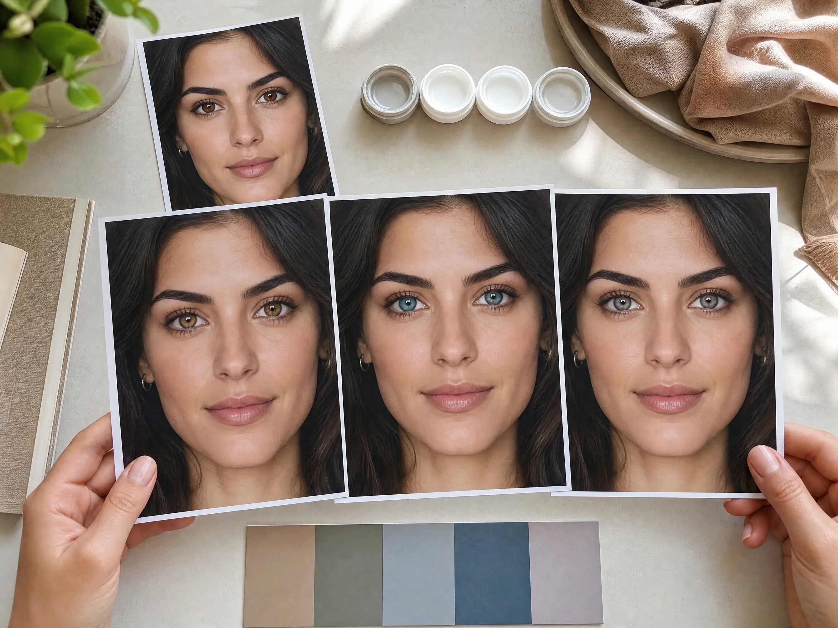 Colored contact lens inspiration from AI eye color changer