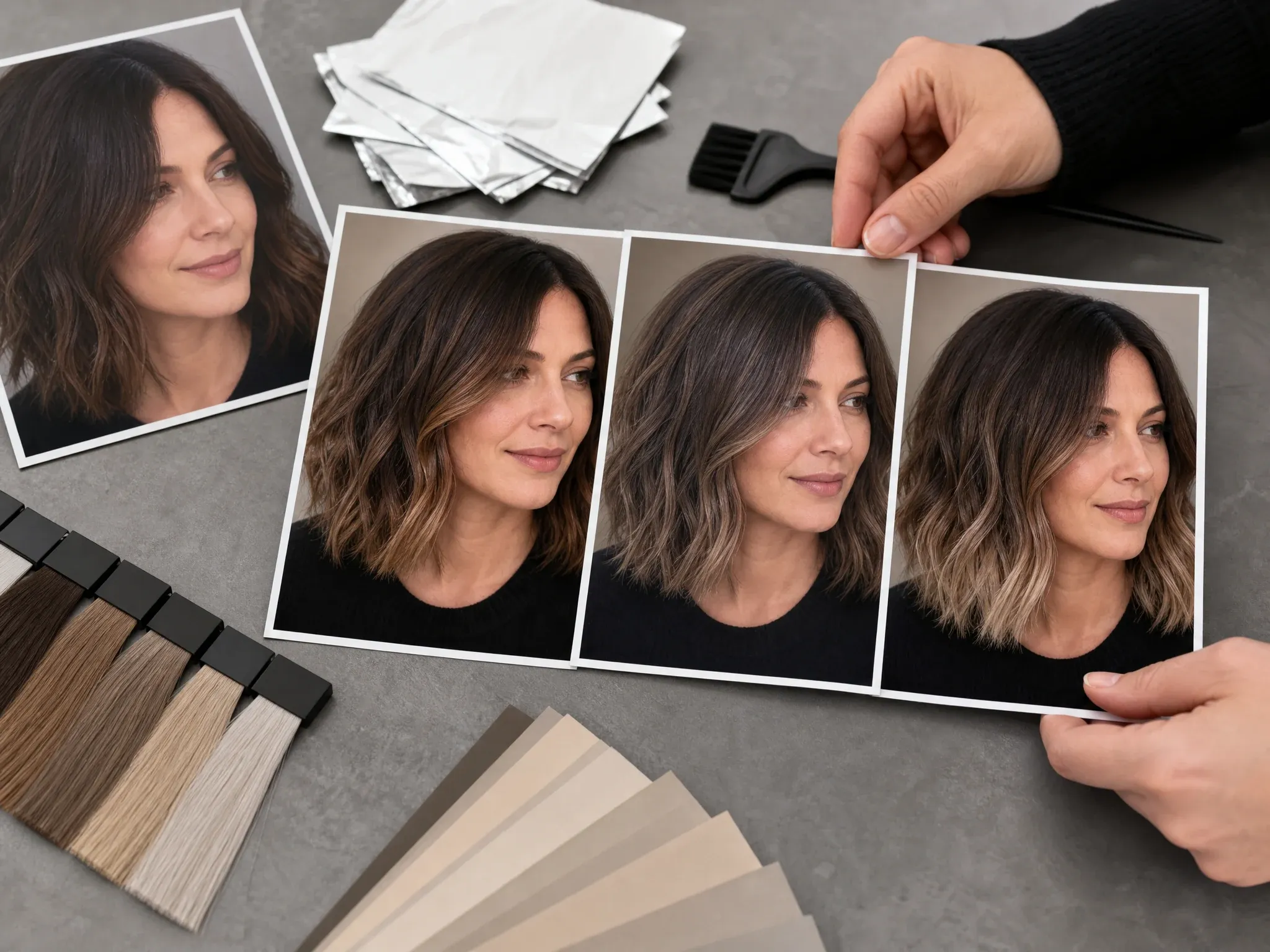 Stylist-ready Haarfarbenreferenz aus AI Try-on
