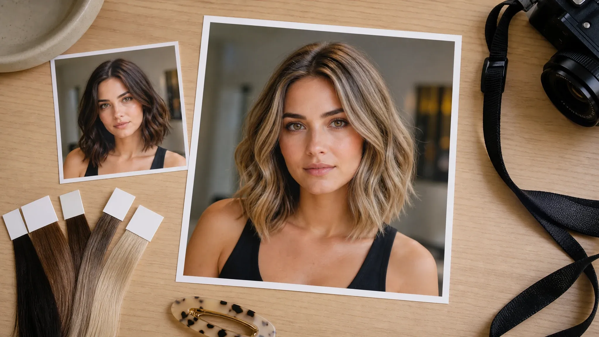AI Hair Color Ergebnis vorbereitet für gezieltes Cleanup
