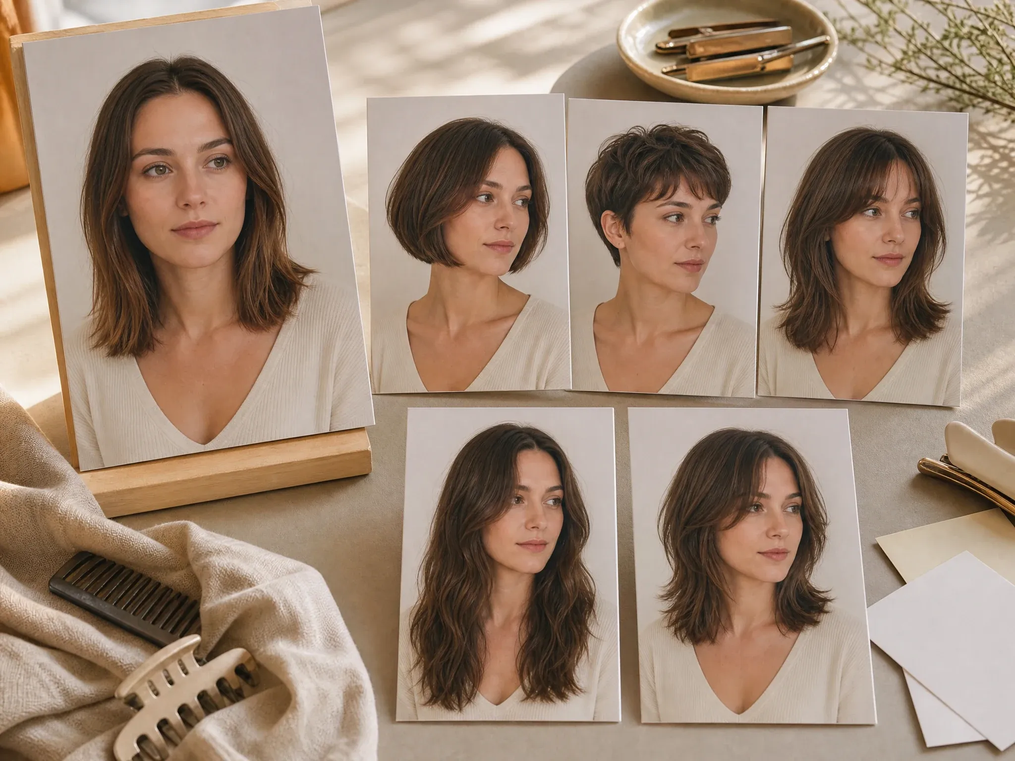 Frauen Hairstyle Try-on mit Bob Pixie Pony und langen Wellen
