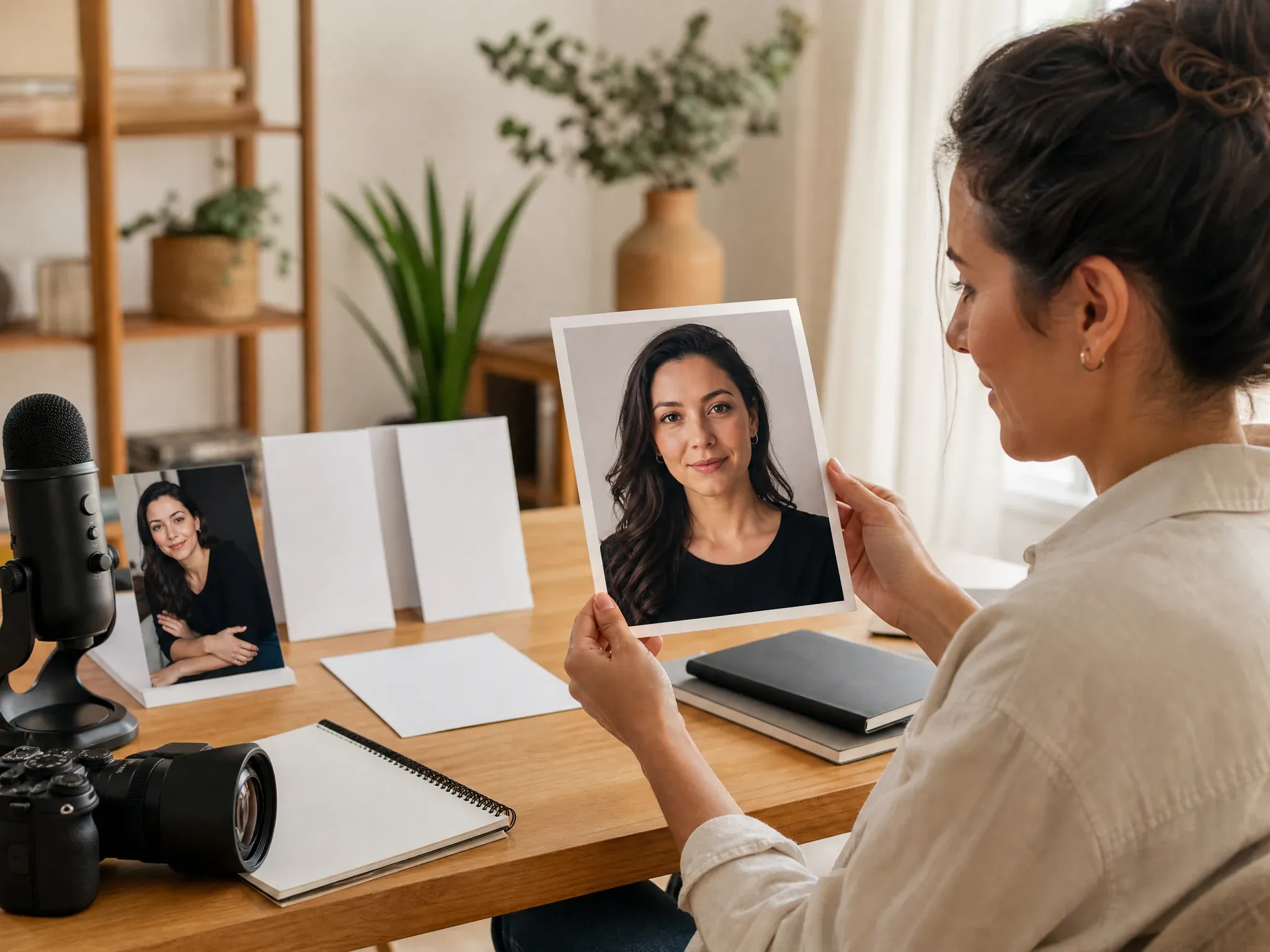 Founder profile portrait transformed into polished creator headshot