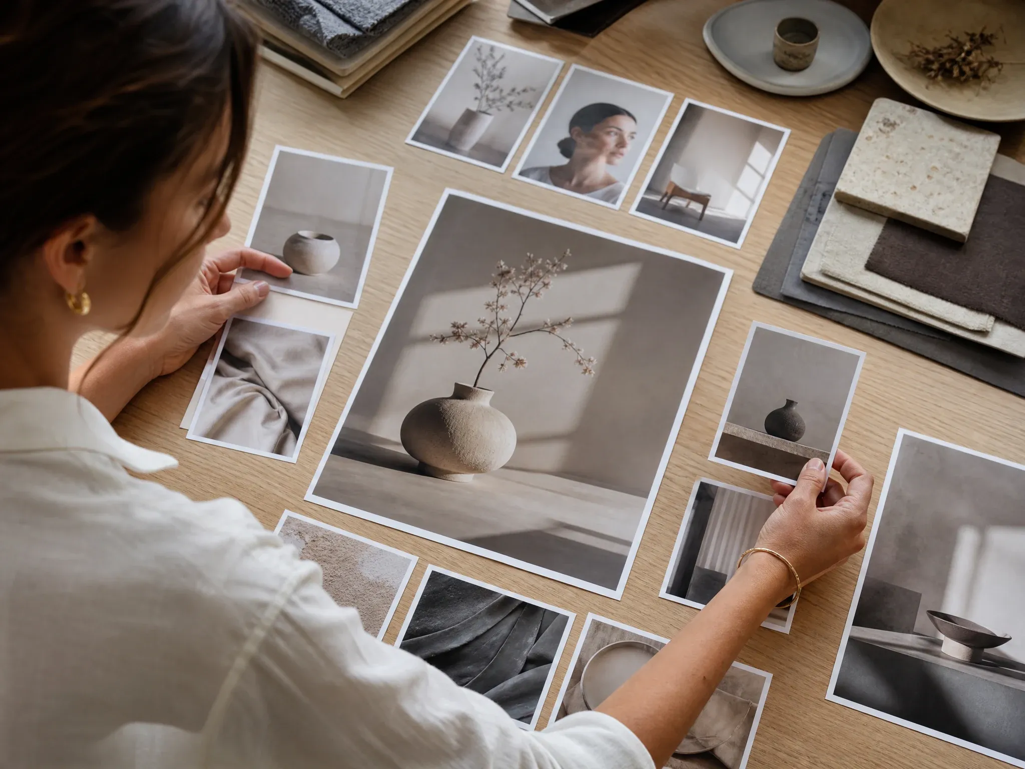 Multiple reference cards guiding one consistent campaign result
