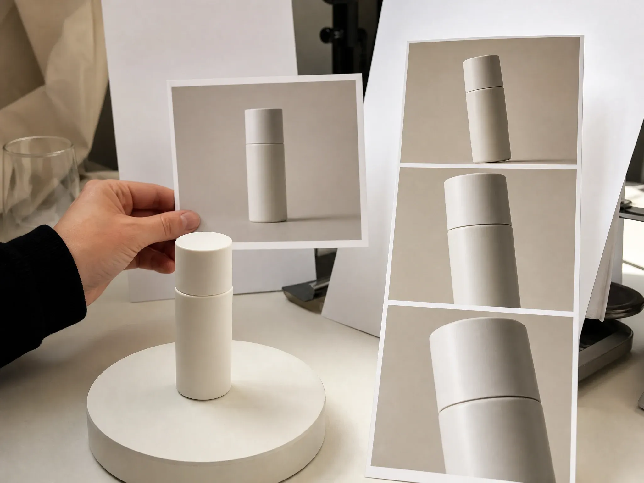 Blank-label product image becoming AI video motion frames