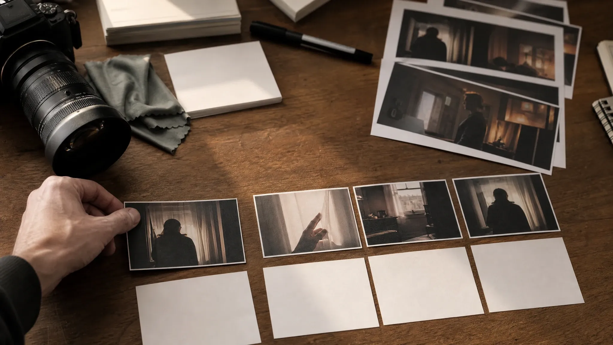 Storyboard source image becoming B-roll motion reference frames