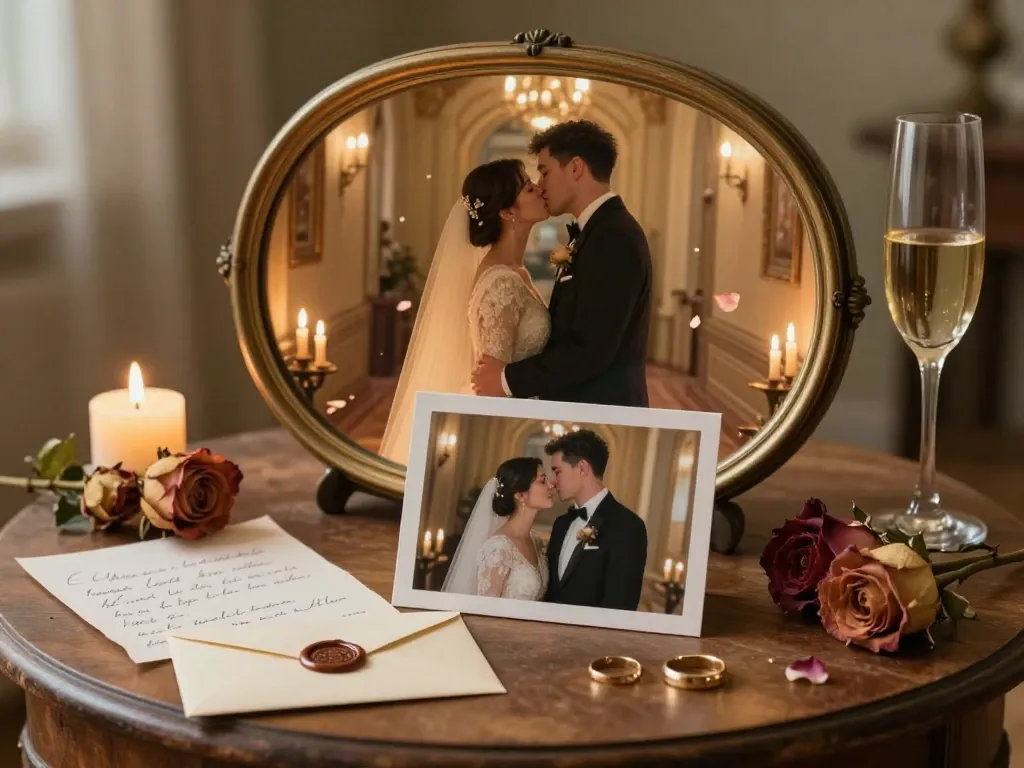 Bride and groom kissing at a wedding