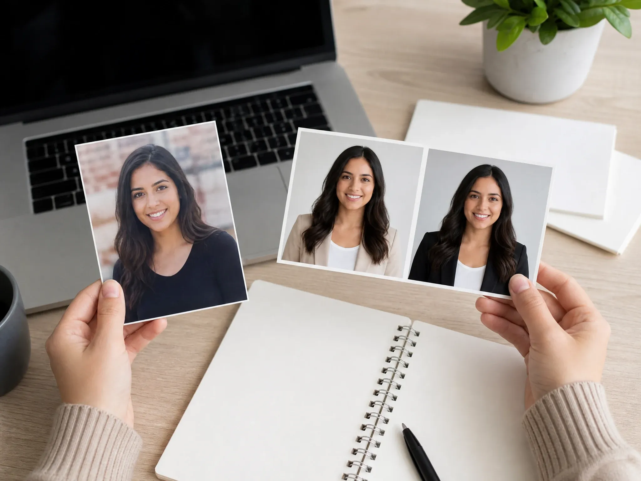 Professional LinkedIn profile photo variants for recruiter search results