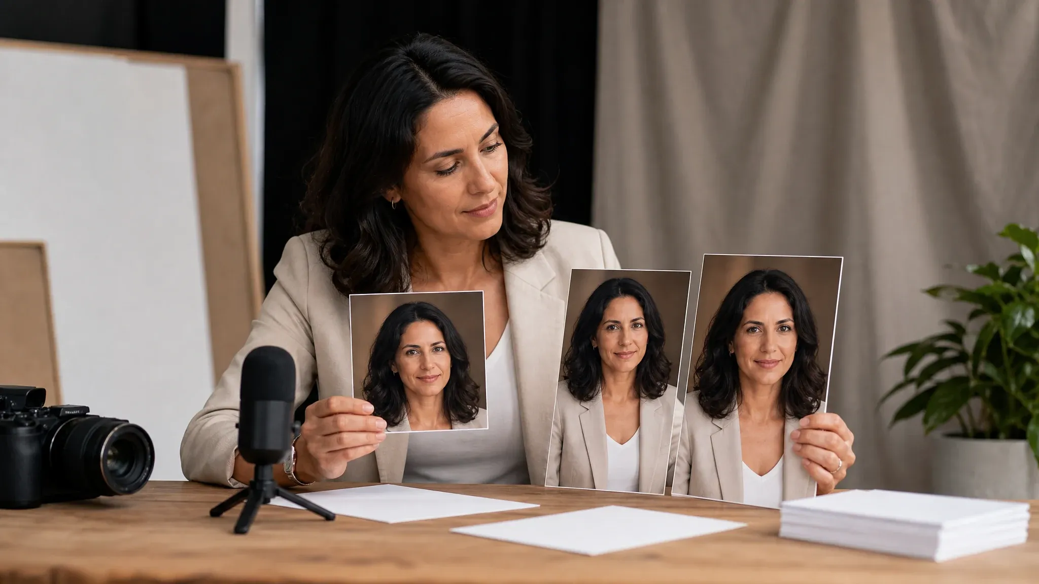 Speaker bio and author profile portrait options for professional pages