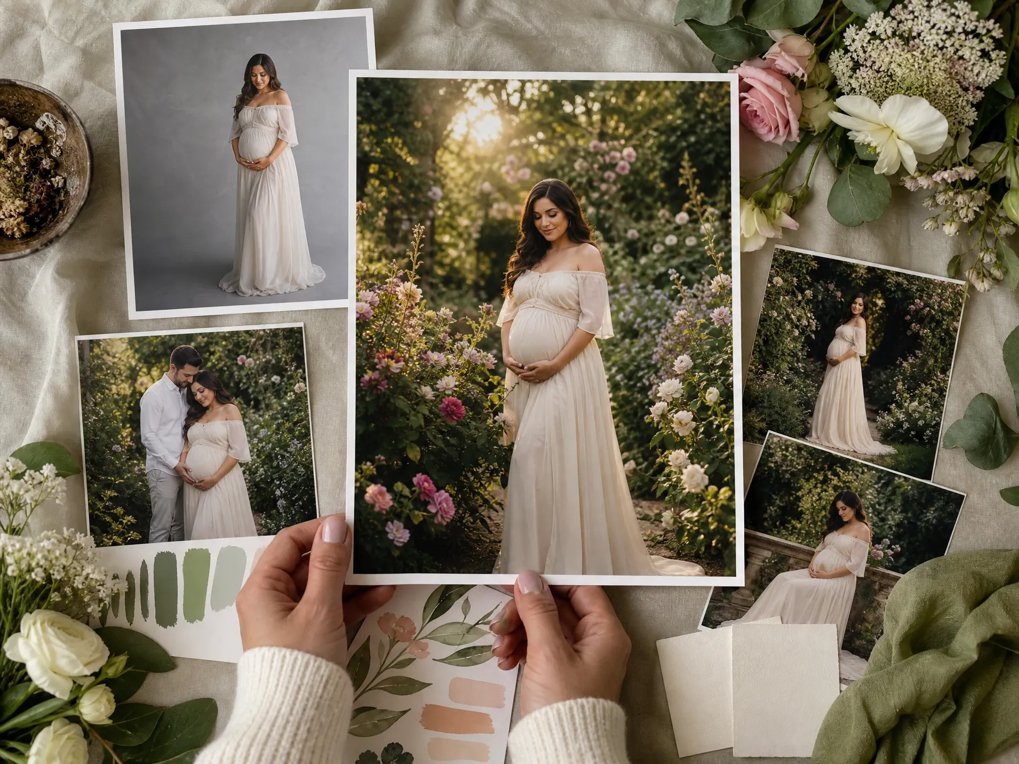 Deutsch botanical garden maternity photography mood board