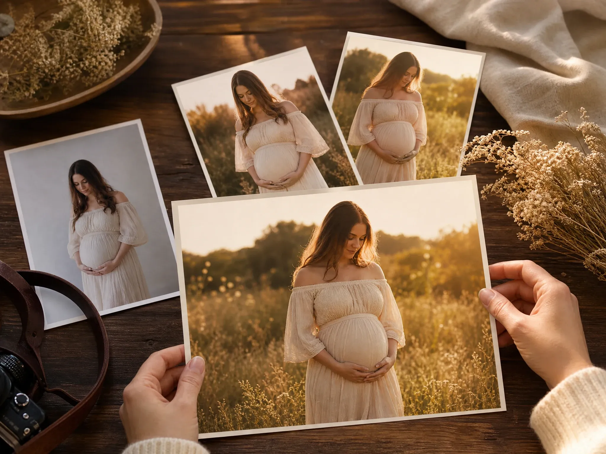 Deutsch golden hour maternity portrait concept from a real source photo