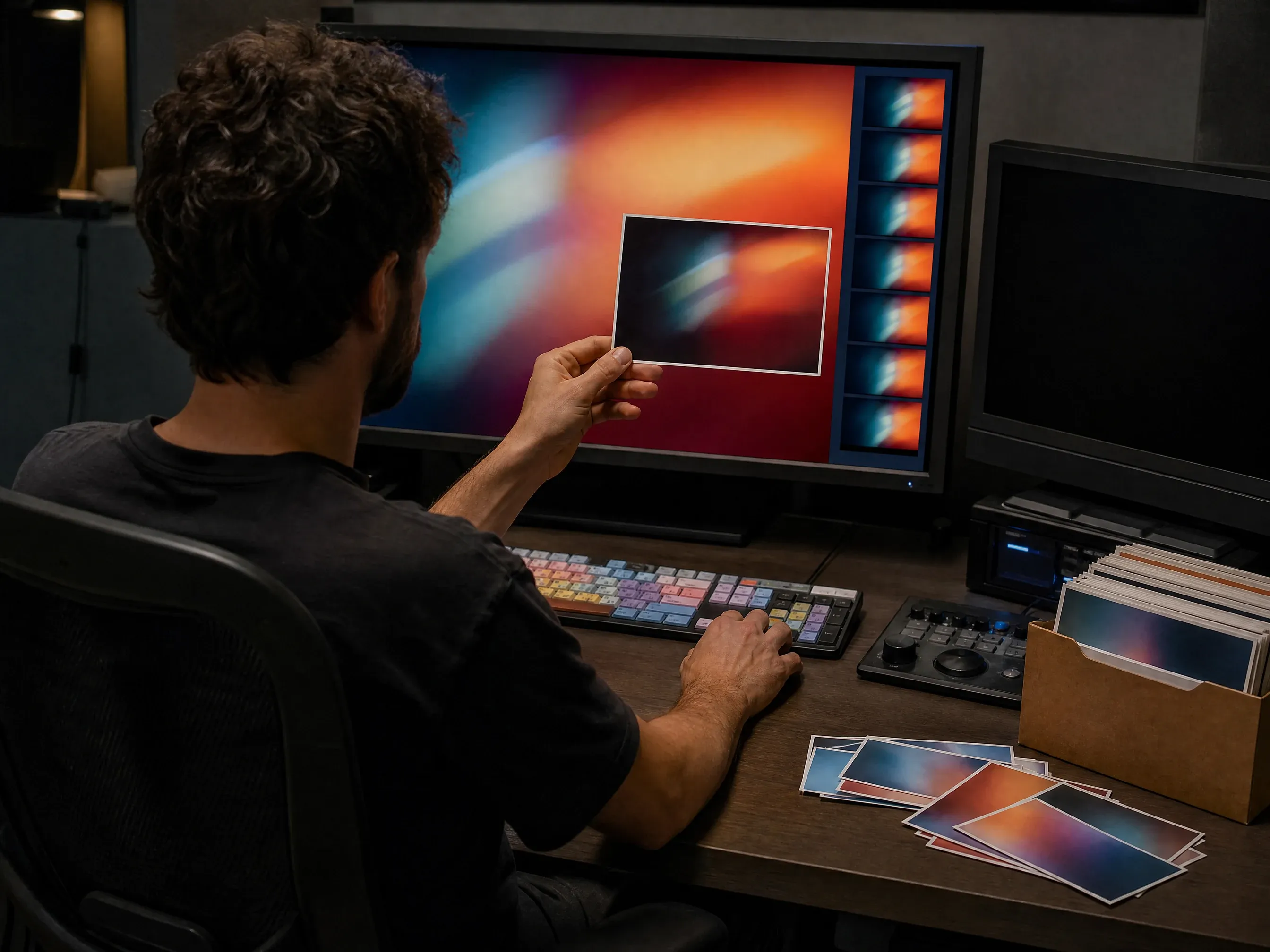 剪辑师在时间线上接收导出的帧与动画方案