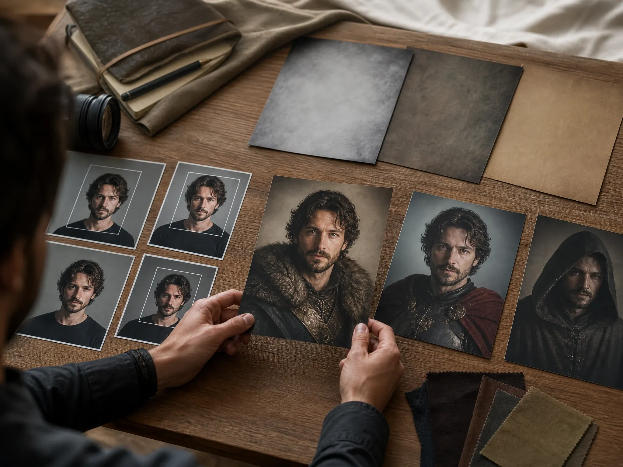 Character portrait concepts from a real human source photo