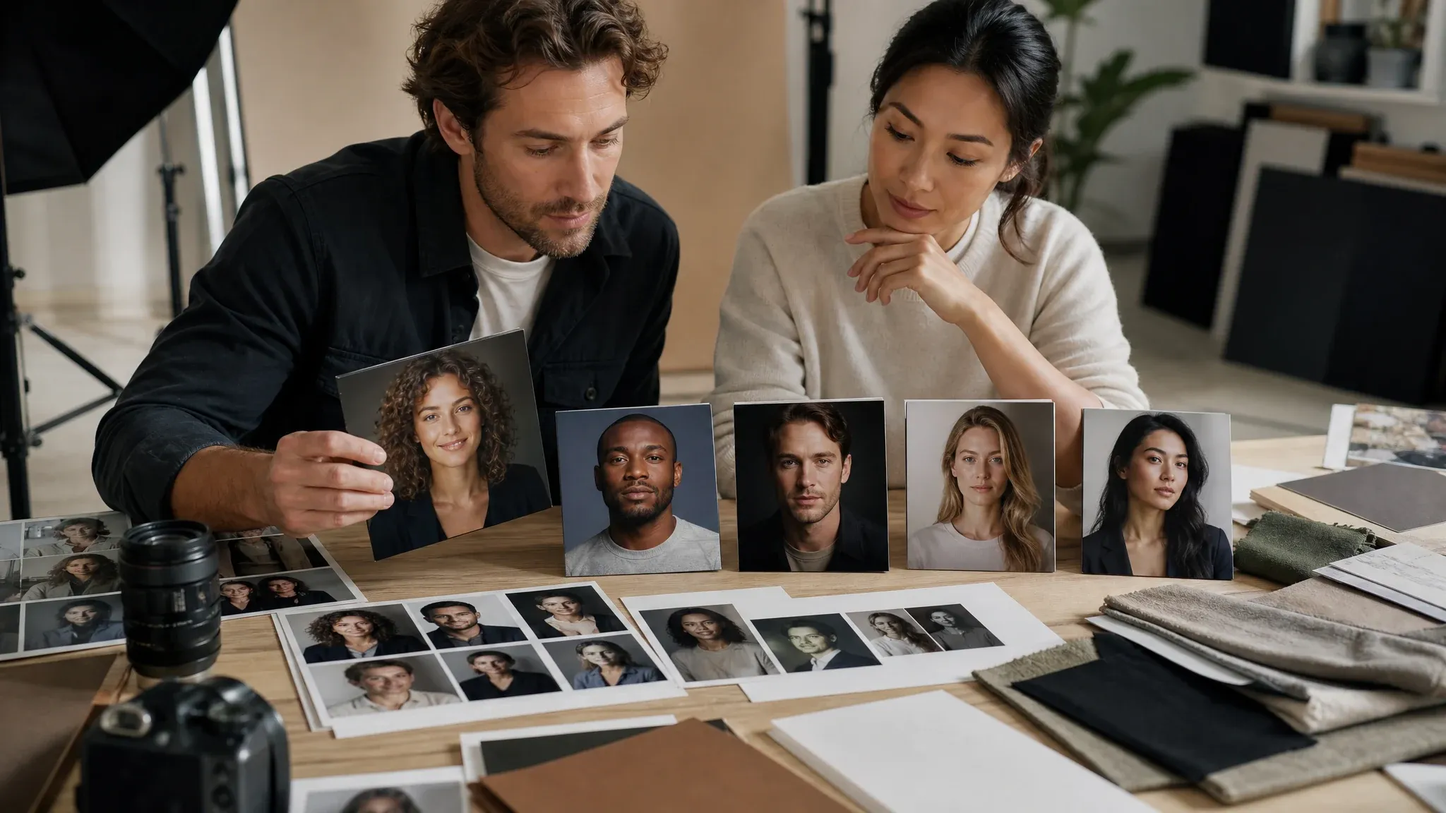 Creator portrait options prepared for campaign boards and author profiles