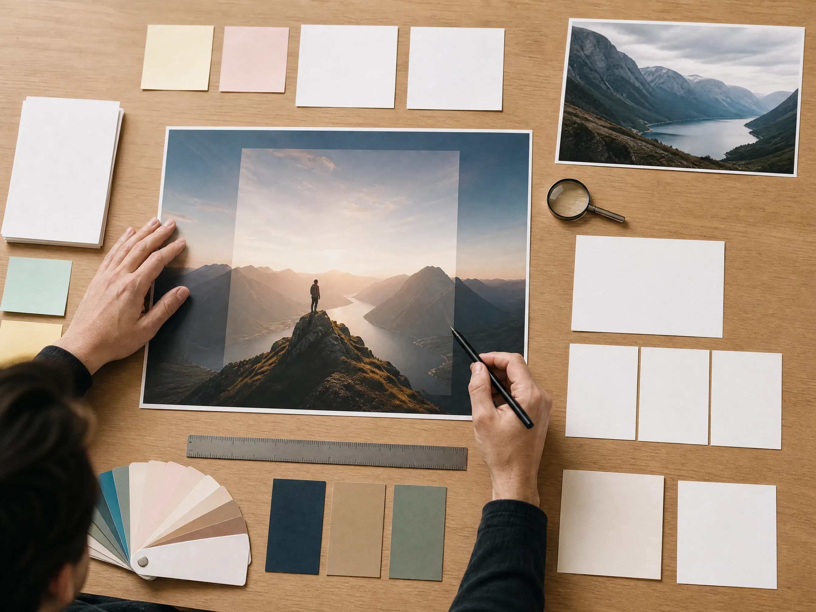Sharper poster concept review board with no readable text