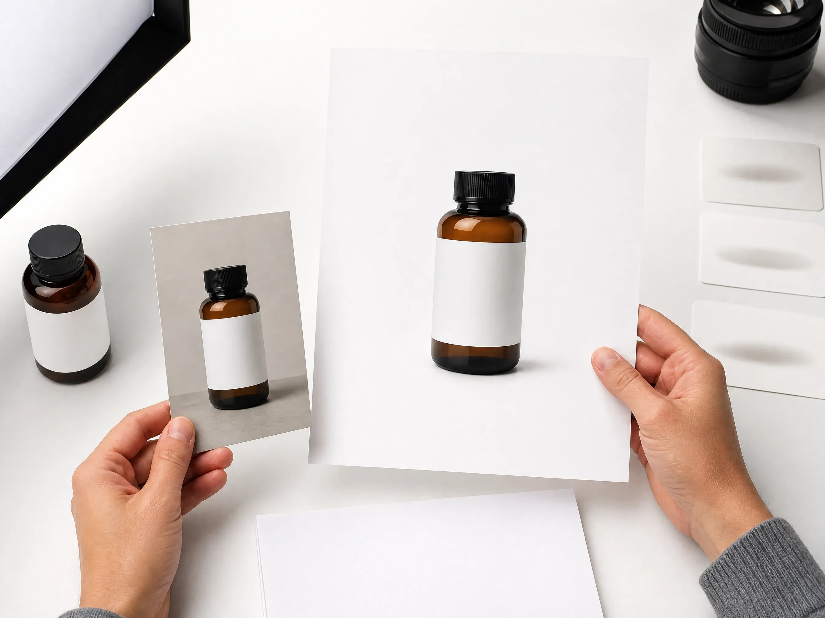 Clean white studio product photo draft with soft shadow