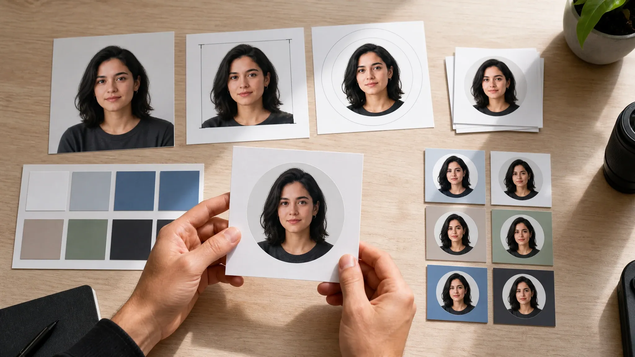 Profile picture background cleanup and crop review workflow