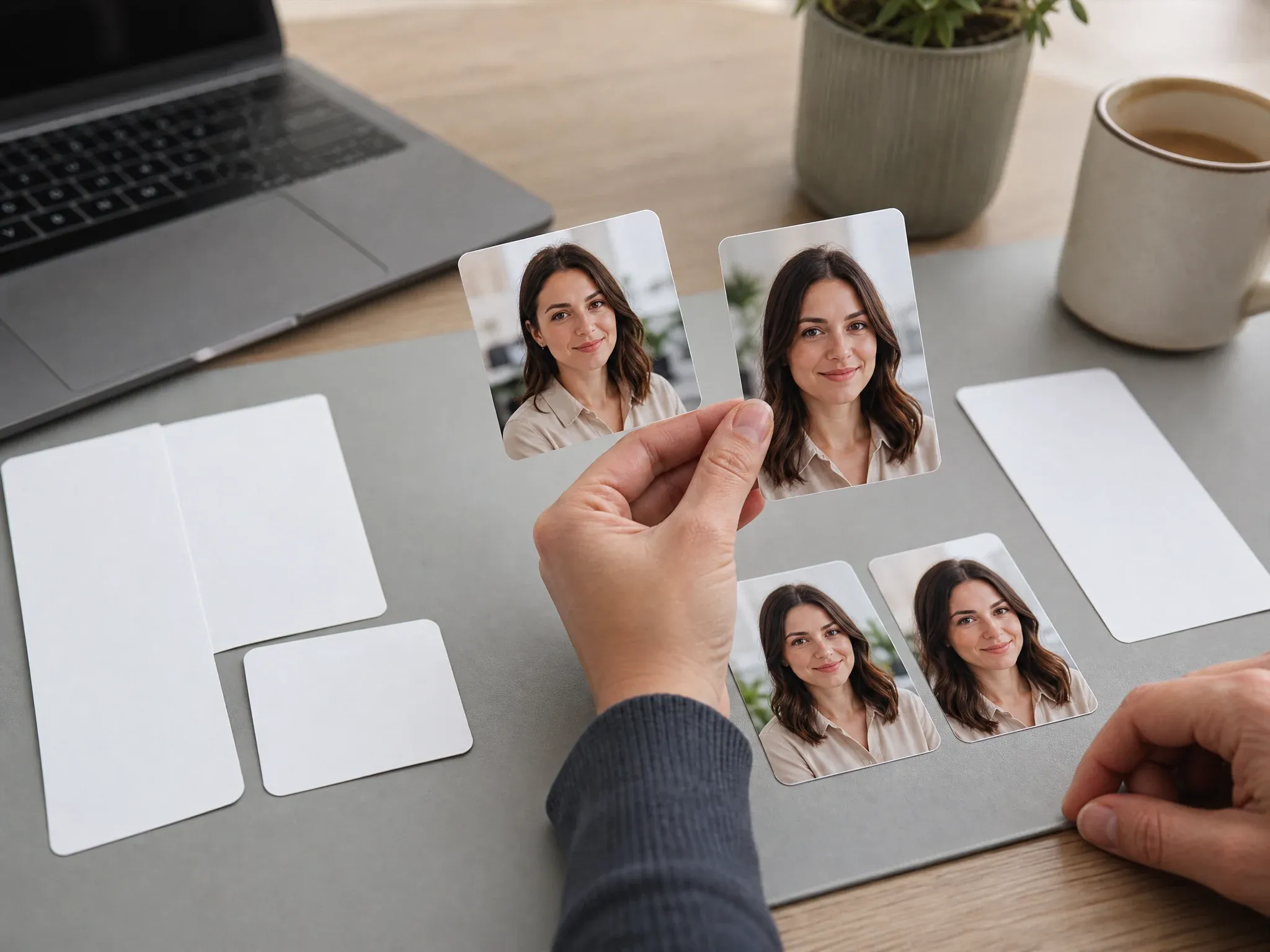 Professional profile picture options generated from one portrait photo