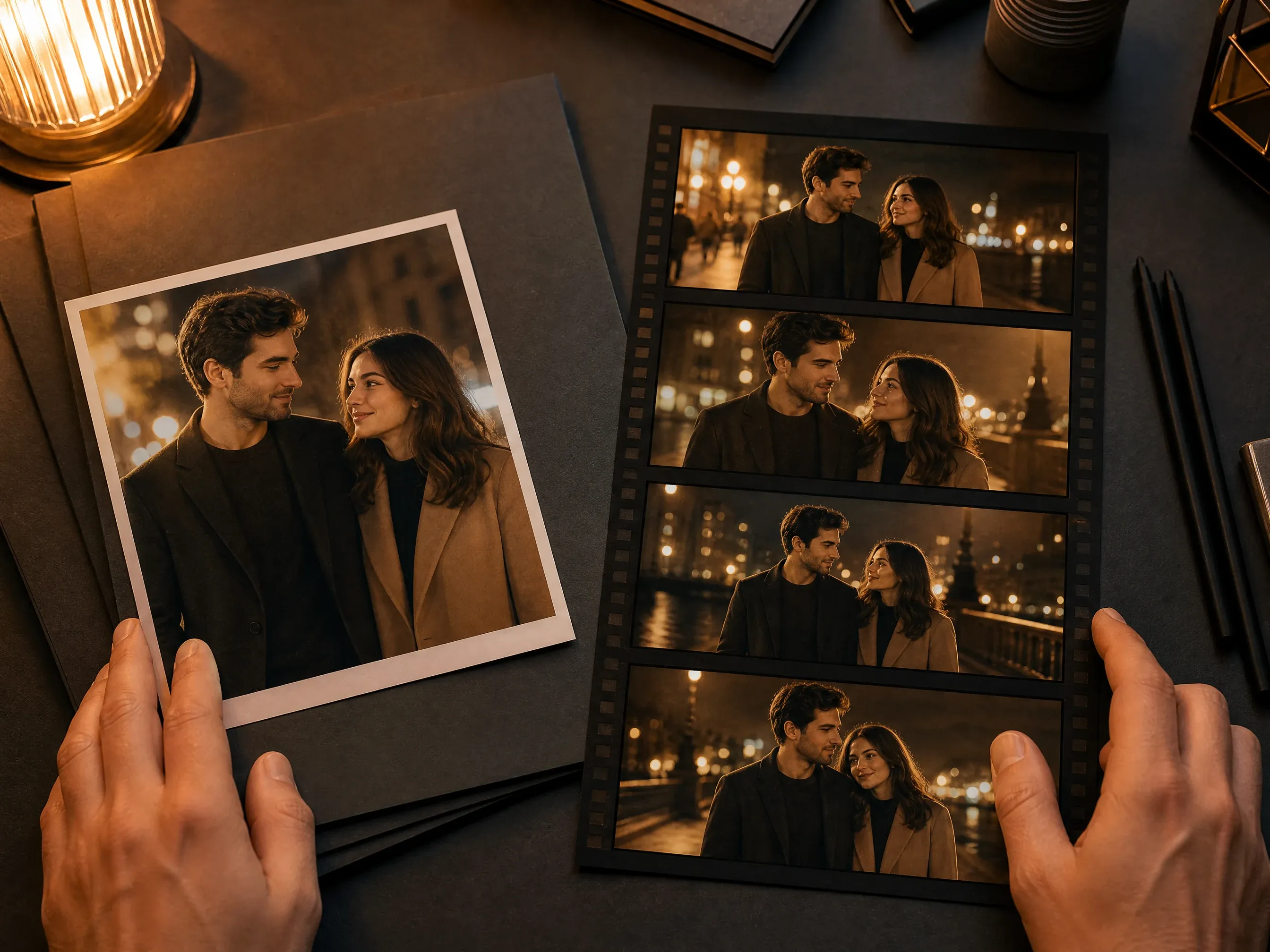Hindi local date-night couple image becoming cinematic romantic video frames