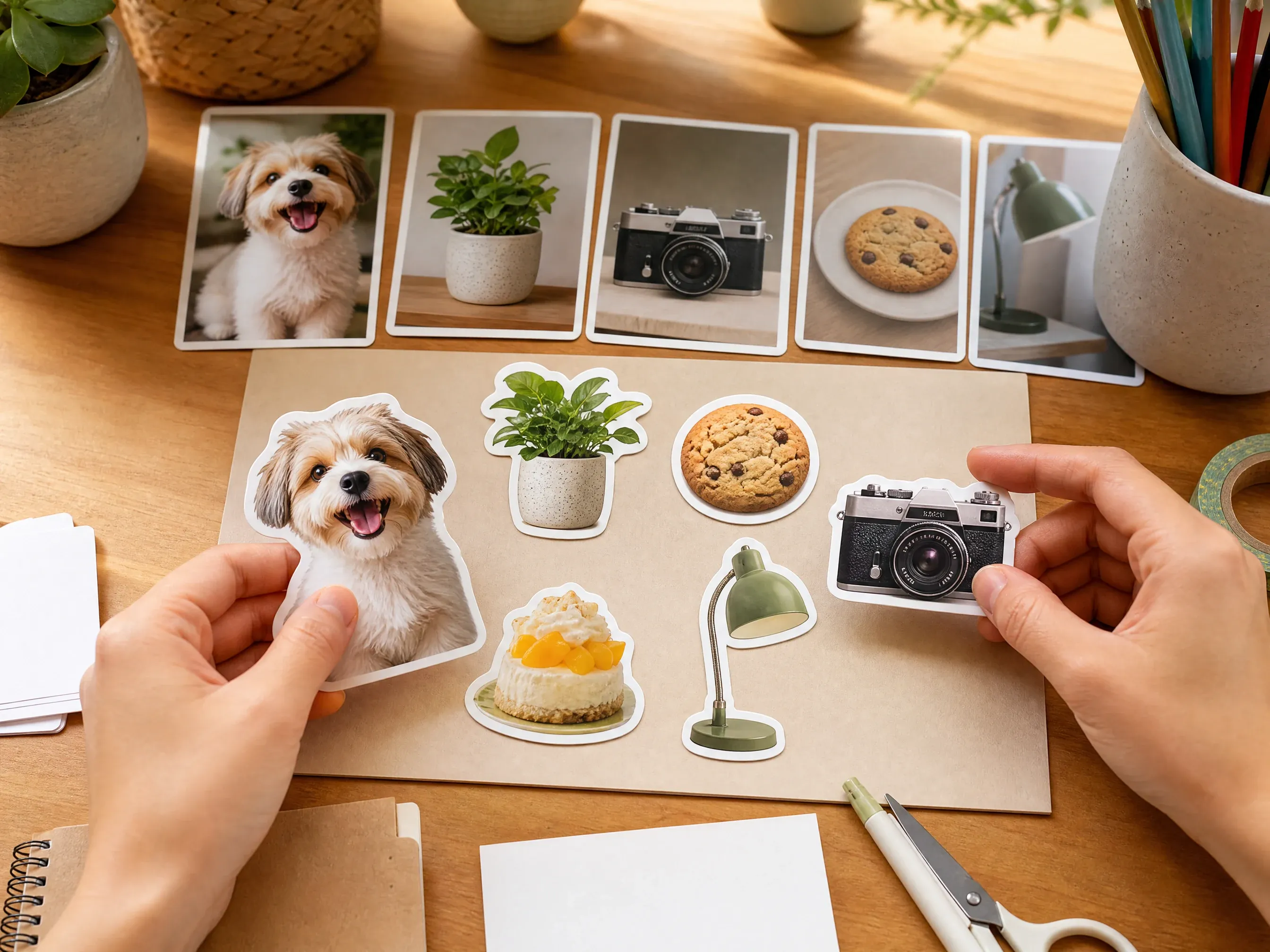 Pet and object photos becoming sticker-style images
