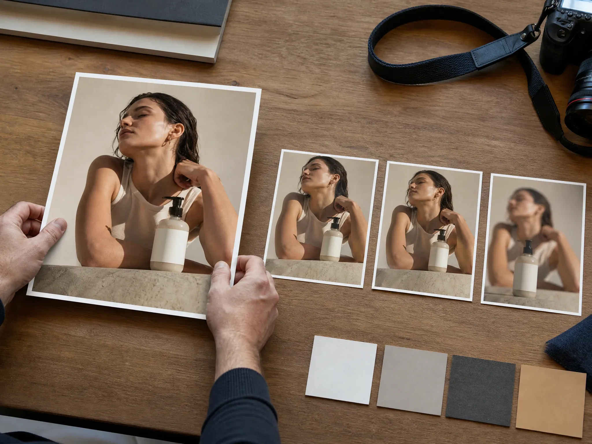 Approved source image becoming a short motion test with realistic workflow cards