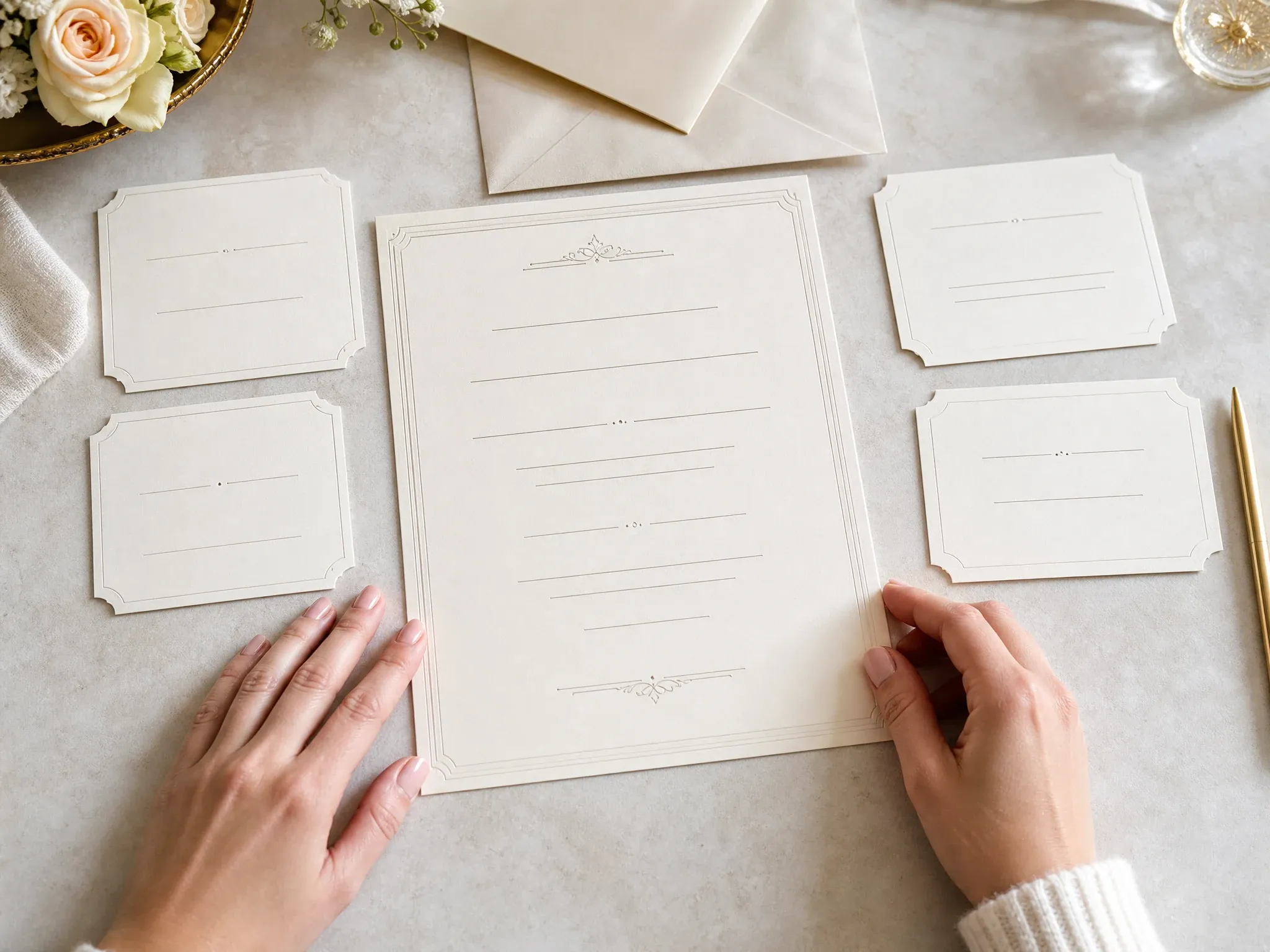 Wedding invitation wording draft with readable card text