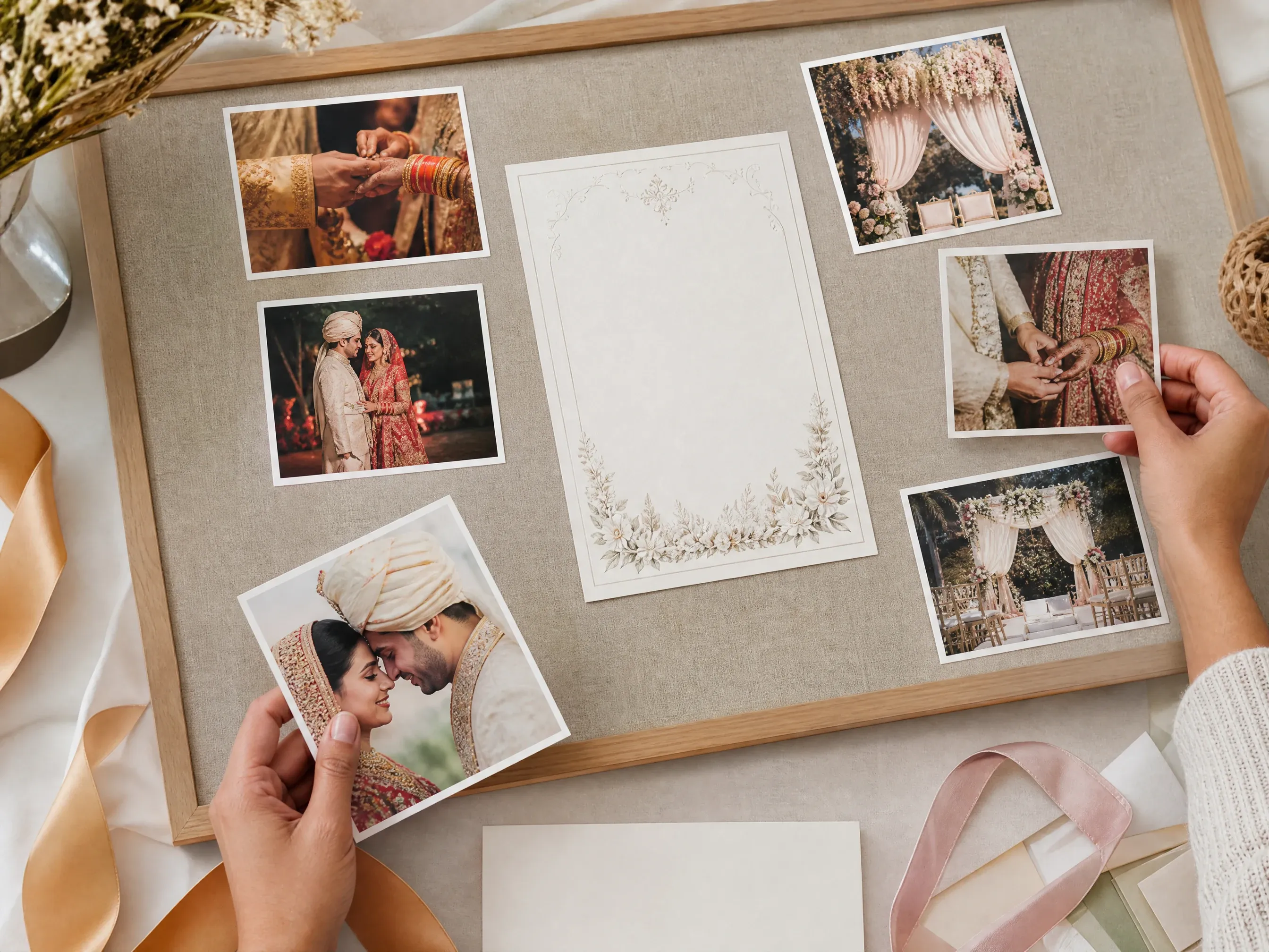 Wedding memory board collage after invitation export