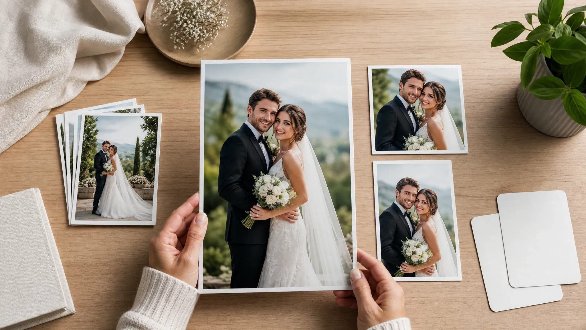 Finished wedding photo prepared for crop variants and sharper export