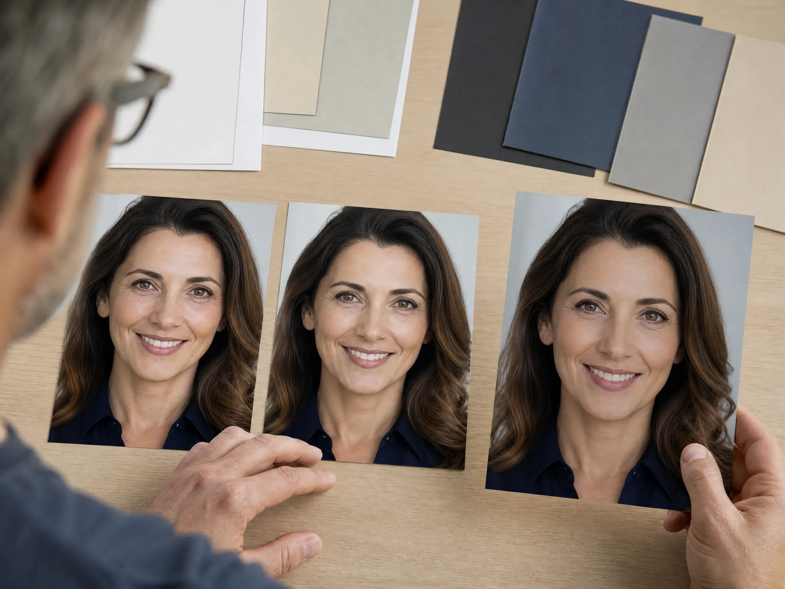 Professional headshot under-eye wrinkle softening before and after