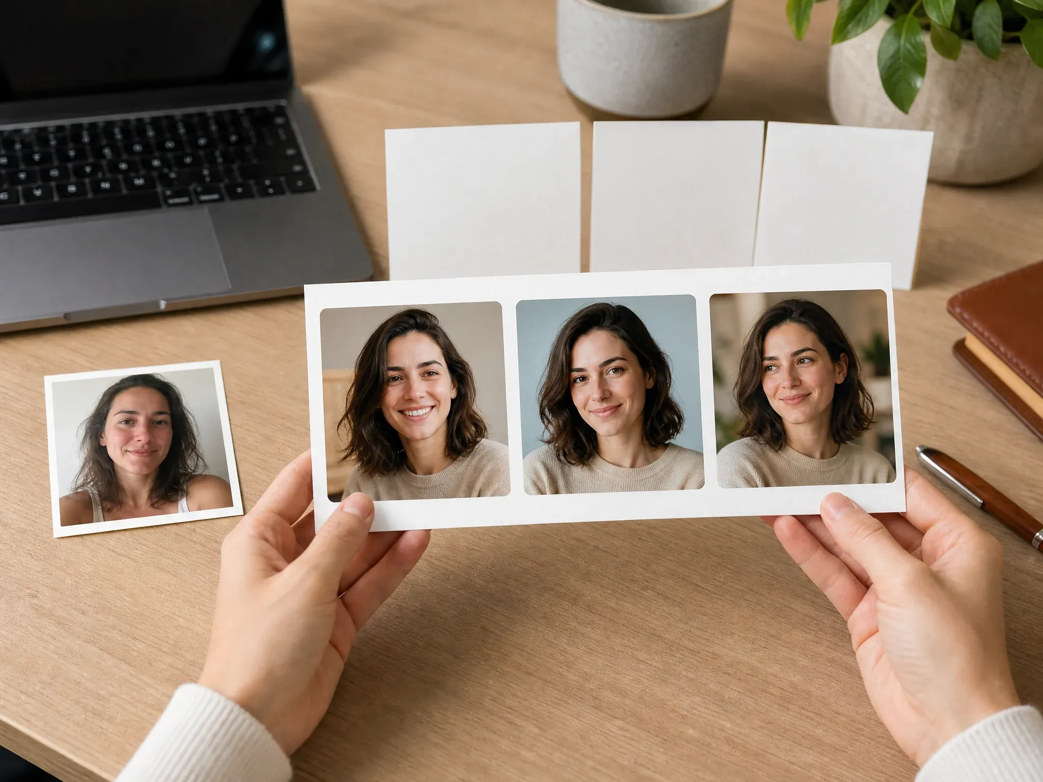 Professional profile avatar variations generated from a real portrait photo