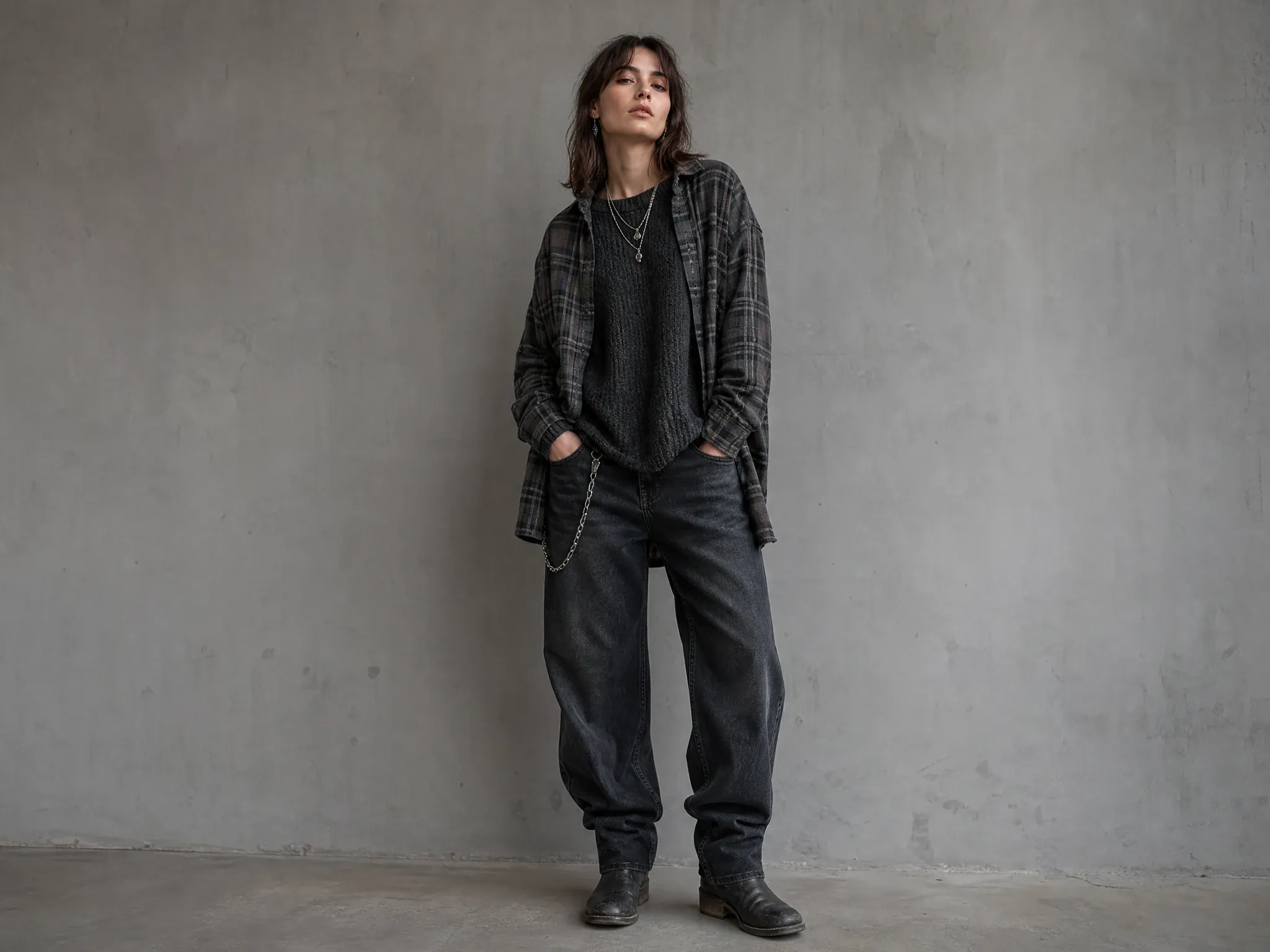 90s grunge layered outfit preview