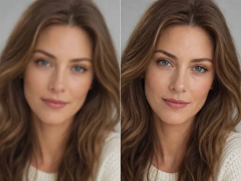 Compact AI image upscaler sharp export preview