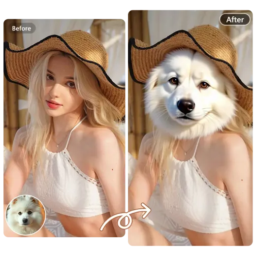 Animal face swap preview