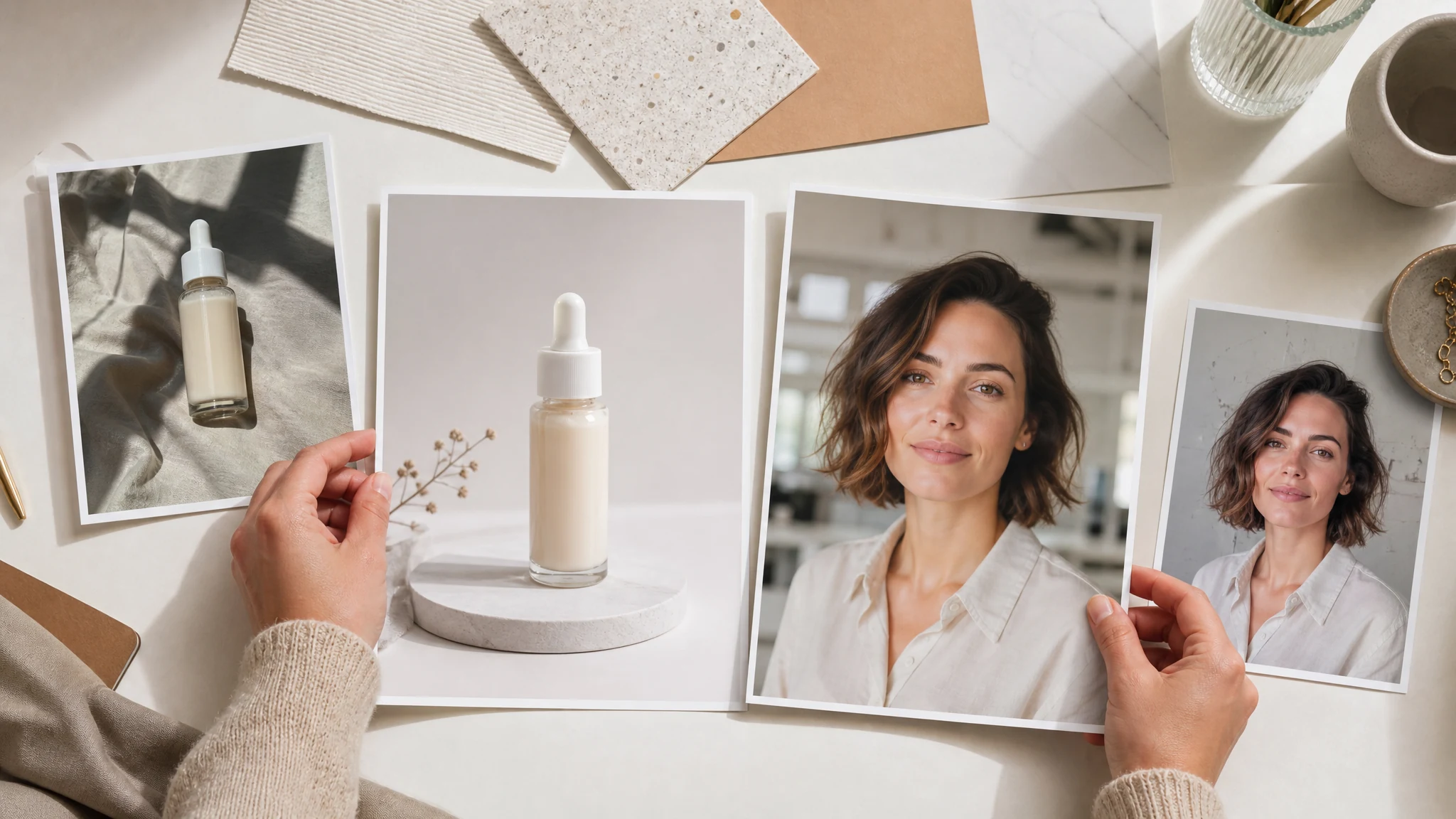 AI background changer result for product profile and social photos