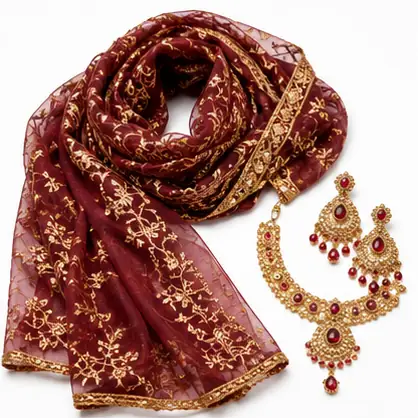 Indian Dupatta Jewelry