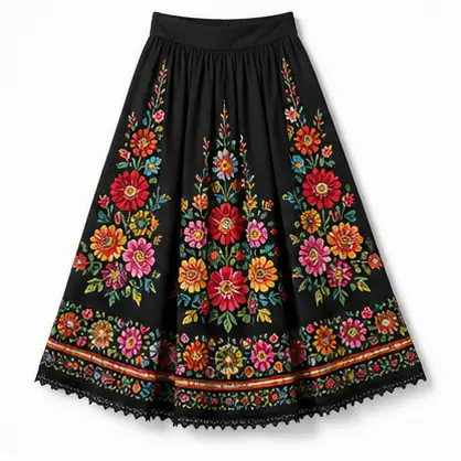Mexican Embroidered Skirt