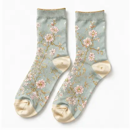 Chinese Silk Pattern Socks