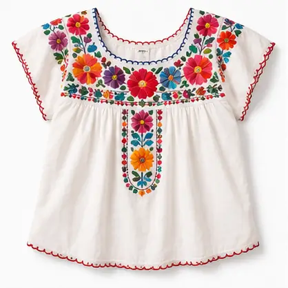 Mexican Embroidered Blouse