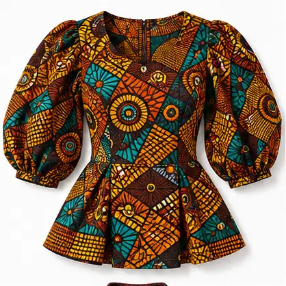 West African Ankara Blouse