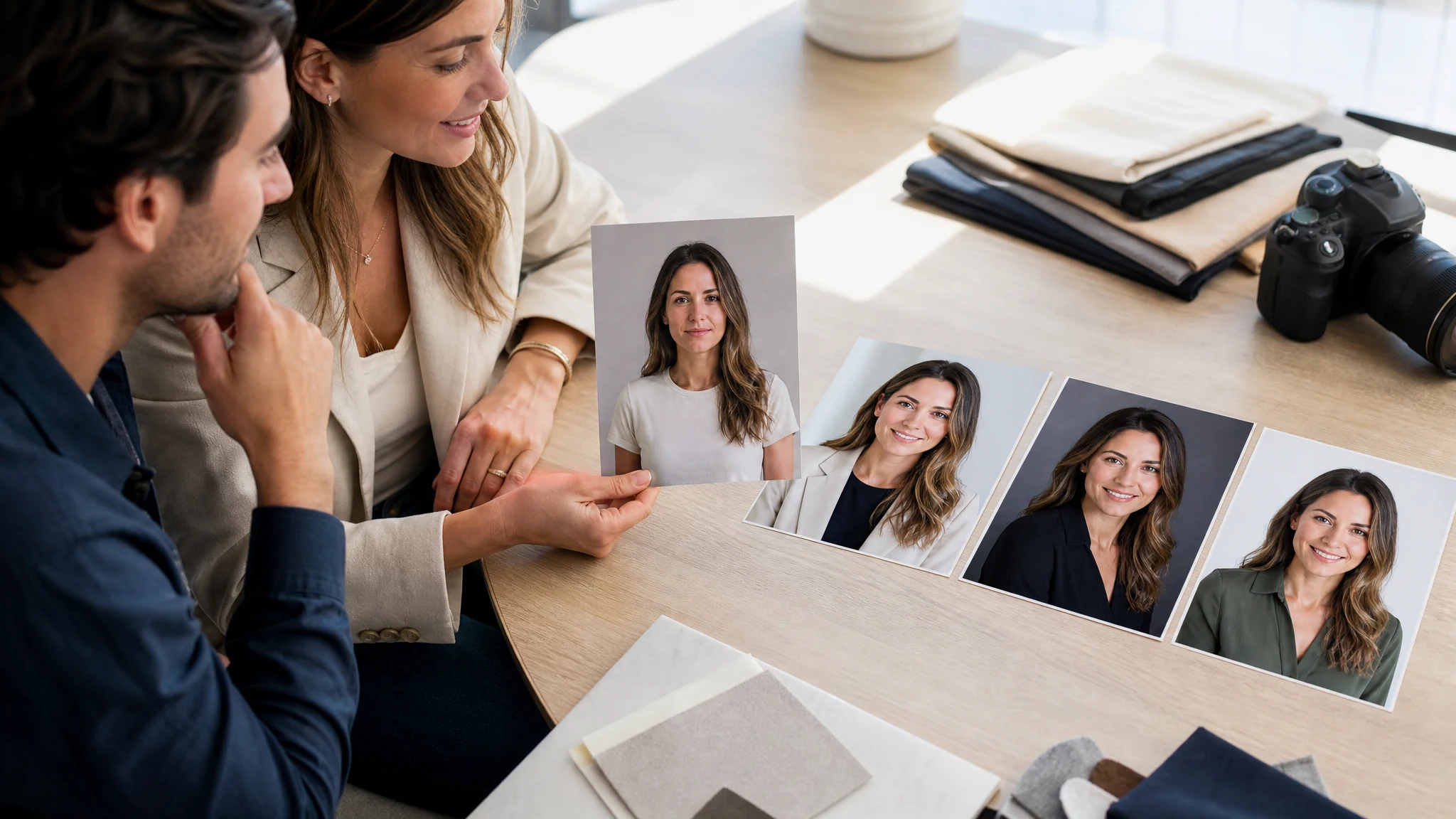 Professional AI headshot workflow from source portrait to business profile photo