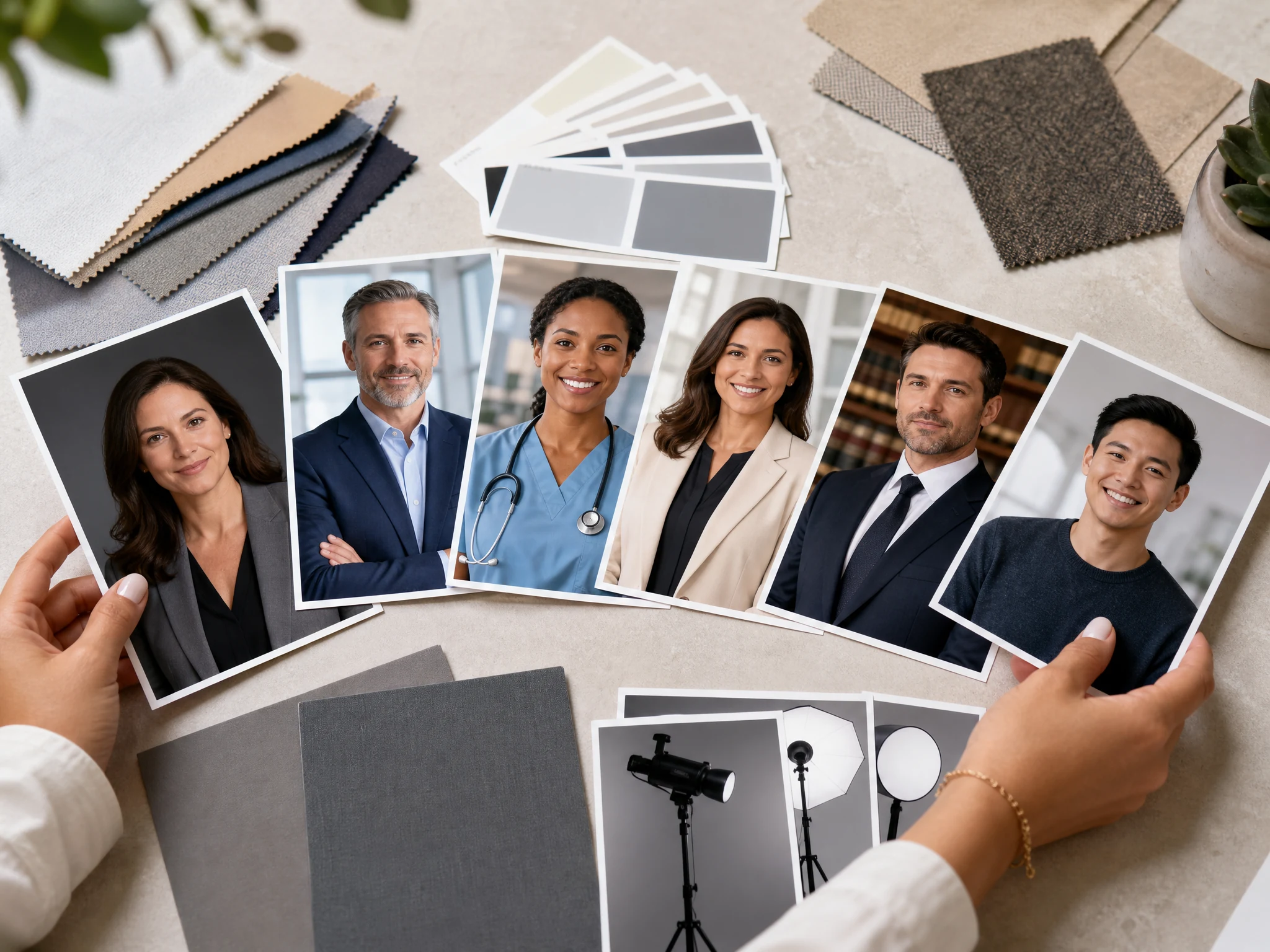 Professional AI headshot style directions for LinkedIn resume company bio founder and business profile photos