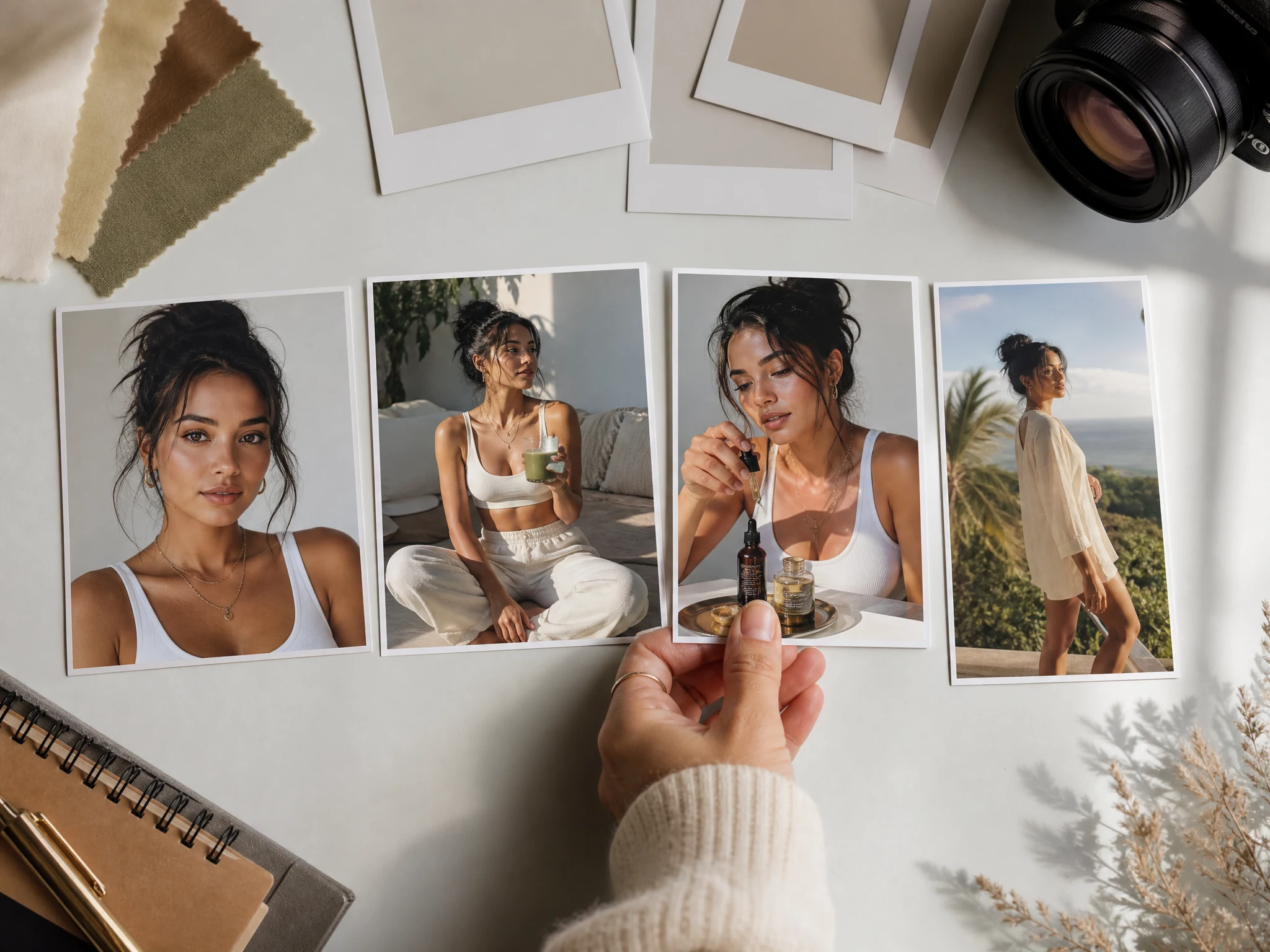 AI influencer persona prompt examples with reference guided campaign images