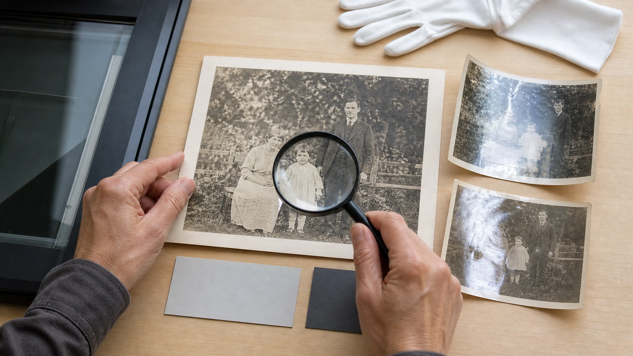 AI old photo restoration clearer family photo preview