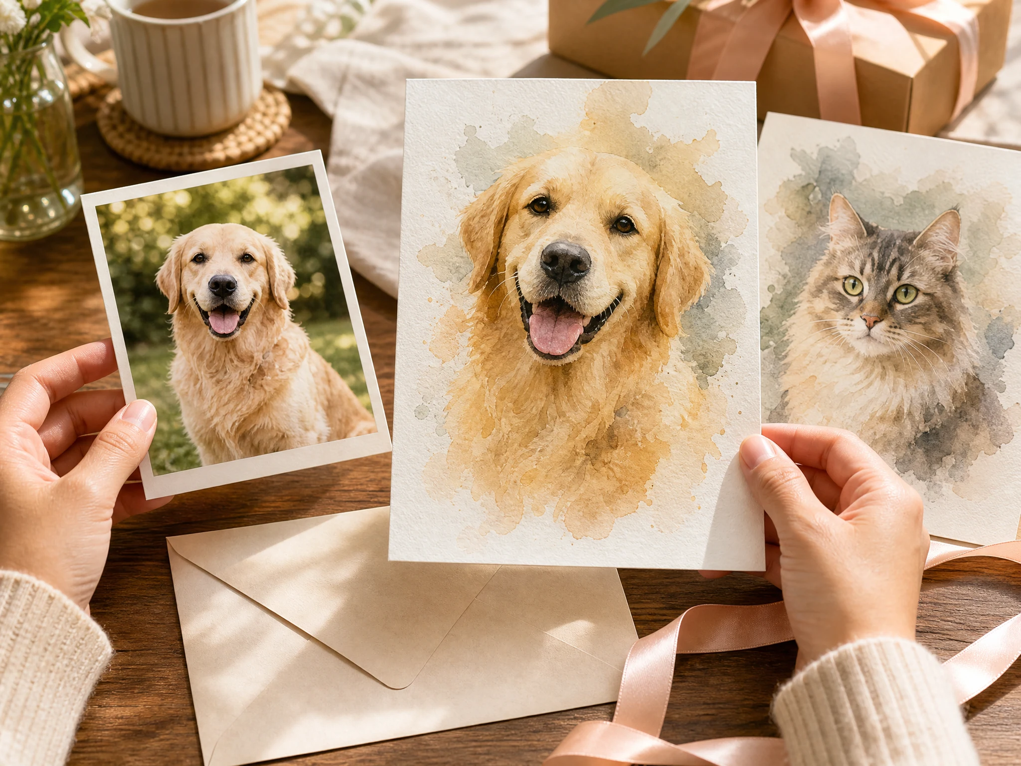 AI pet portrait generator custom pet art preview