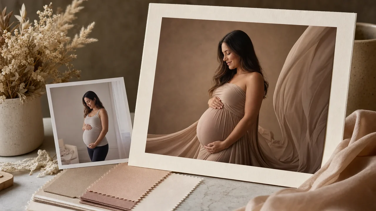 AI maternity photography scene concept preview
